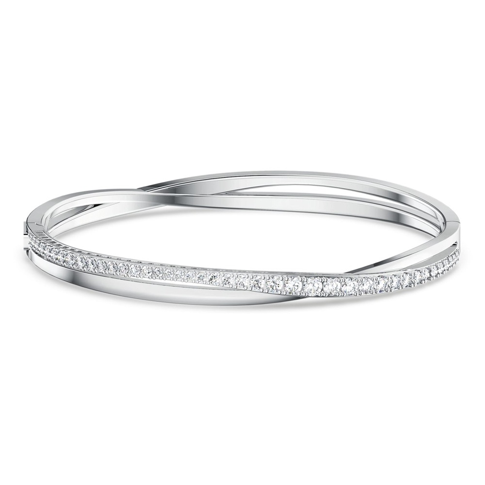 Swarovski Hyperbola bangle
Round cut, White, Rhodium plated NWT